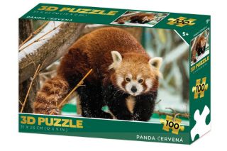 Obrázek z Puzzle 3D - Panda červená 100 dílků 